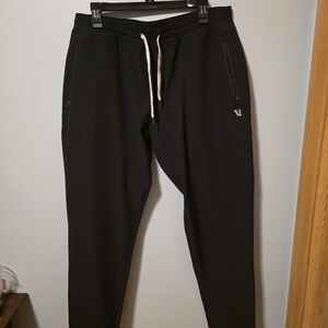 Vuori Black Joggers with White Drawstring